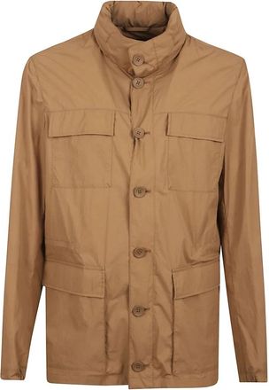 Herno Bruine Jas voor Mannen Casual Stijl - Heren - Zomerjassen - Bruin - L - Katoen - Jassen