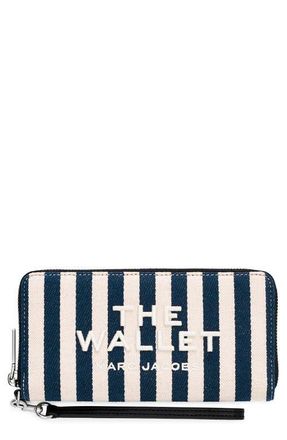 Marc Jacobs The Stripe Canvas Continental Wallet in Blue Sea Multi at Nordstrom