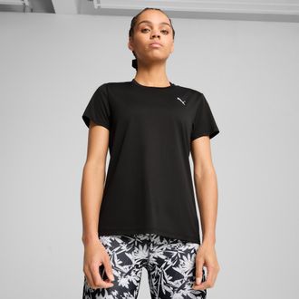 Puma Trainingsshirt PUMA W TAD ESSENTIAL CREW TEE, Damen, Gr. XL, schwarz (puma schwarz), Jersey, Obermaterial: 100% Polyester, regular fit normal, Rundhal