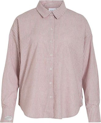 Vila Hemd met fijne strepen, glanzend borduursel