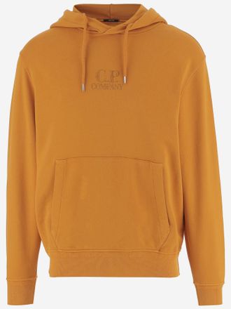 C.P. Company Mens Cotton Sweatshirt With Logo Orange Sweatshirts Sweater