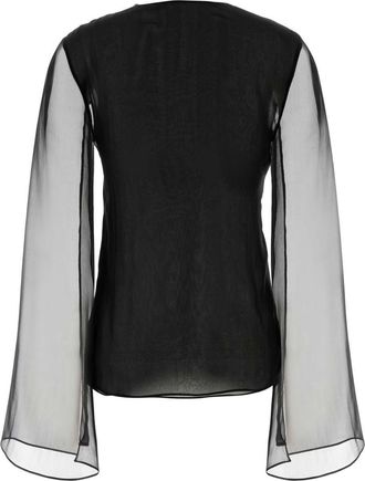 Alberta Ferretti Womens Silk Blouse Black Blouses Shirt