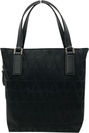 Valentino Black Leather Handbag Shoulder Bag Tote Bag (Pre-Owned)