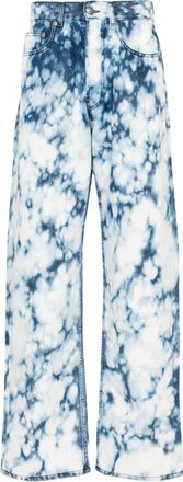 Palm Angels Summer loose-fit jeans - men - Cotton/Cotton/Linen/Flax/Polyester/Leather - 33 - Blue