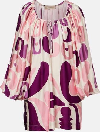 Adriana Degreas Printed satin minidress