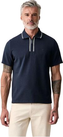 Michael Kors Polo con cremallera en algod&oacute;n el&aacute;stico texturizado - Tops - Hombre - Azul - 2XL
