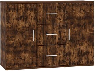 vidaXL Vidaxl - Aparador madera contrachapada roble ahumado 91x29,5x65 cm