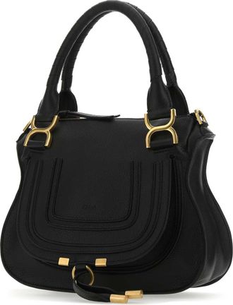 Chlo&eacute; Womens Marcie Shoulder Bag Black Leather Domestic Calf