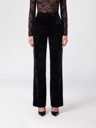 Ermanno Scervino Pantaloni straight a vita alta in velluto con passanti
