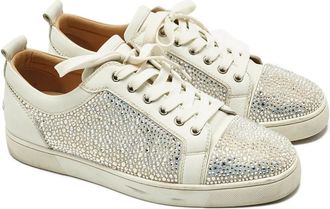 Christian Louboutin Sneakers Louis con cristalli - Bianco
