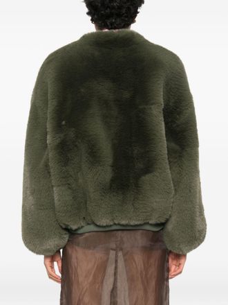032c Faux-Fur Textured Jacket - Green
