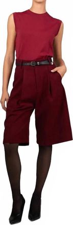 Parentezi Gabriel Faux Wool Culotte Pants In Burgundy