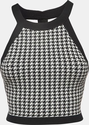 Nagnata Nagnata Black Houndstooth Strap Back Crop Top