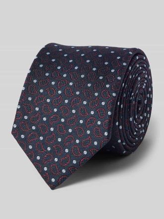 Olymp Seidenkrawatte mit Strukturmuster in Bordeaux, Größe 1