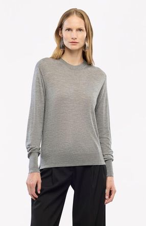 Another Tomorrow Featherweight Crew in Grey at Nordstrom, Size Medium It