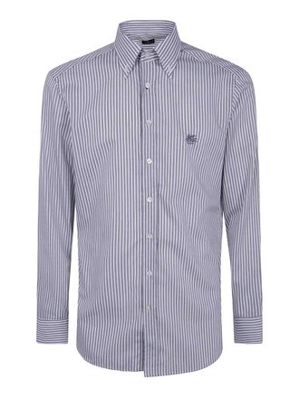 Etro White and grey striped shirt