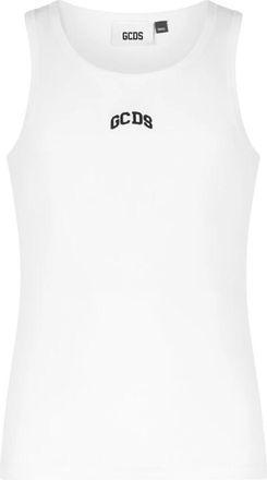 GCDS Logo Lounge Tank Top - Dames - Tops zonder mouwen - Wit - XS - Katoen - Tops