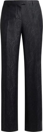 Etro Wool Jacquard Trousers With Arnica Motif