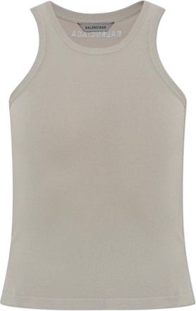 Balenciaga Sleeveless Tops, female, Gray, Size: XS Tank Top