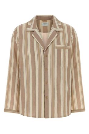 Saint Laurent Beige Regular Stripes Shirt