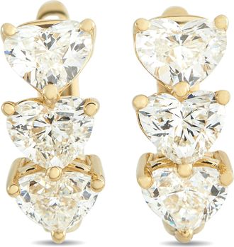 Luxury Bazaar 18K Yellow Gold 3.0ct Diamond Earrings AER-19350-1-Y