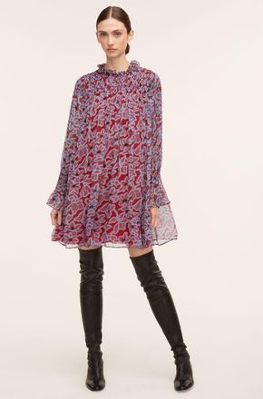 Rebecca Taylor Vera Fleur Chiffon Smocked Dress