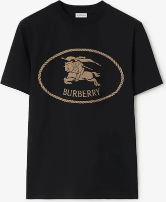 Burberry Knight Stamp Cotton T-shirt, Size Medium