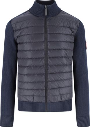 Canada Goose Navy Blue Hybridge Padded Wool Cardigan