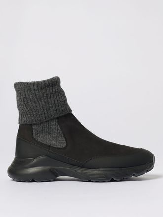 Tod's Stivaletti Chelsea in pelle e nabuk con logo T Timeless e suola carrarmato