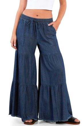 BILLY T Fancy Cotton Blend Tiered Pants in Dusk Denim at Nordstrom, Size X-Large