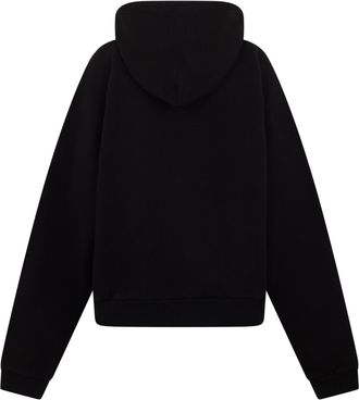 Balenciaga Mens Hoodie With Zip, Black Cotton Top
