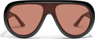 Quay Set List 54mm Aviator Sunglasses in Black/Dark Apricot at Nordstrom