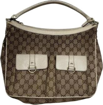 Gucci Pre-owned Shoulder Bags, female, Beige, Size: ONE SIZE Pre-owned Leather Shoulder Bag