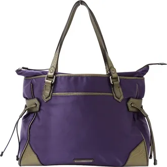 Burberry Bronze Purple Nylon Handbag Pouch Tote Bag (Pre-Owned)