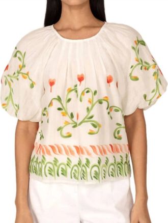 Banjanan Oana Puffy Sleeves Top In Watermelon