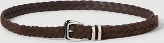 Brunello Cucinelli Reversed calfskin braided belt with tip in Rust Brown at Nordstrom, Size 115