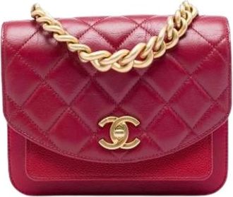 Chanel Pre-owned Vintage Satchel - Dames - Vintage Schoudertas - Rood - ONE Size - Leer - Vintage