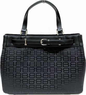 Balenciaga Black Canvas Leather Tote Bag (Pre-Owned)