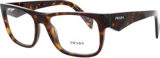 Prada Mens TORTOISE Rectangular Eyeglass Frames PR 22ZV 19J1O1 55
