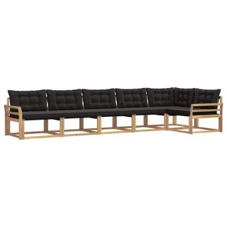 vidaXL Conjunto De Sof&aacute;s De Exterior Con Coj&iacute;n 6 Pcs Blanco Y Negro Vidaxl