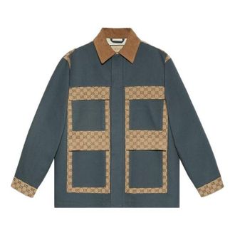 Gucci Cotton Canvas GG Supreme Jacket Dark Grey Beige 742854-XDCEY-1168