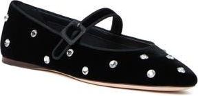 Loeffler Randall Ginger Mary Jane Flat (Women) in Black/Crystal at Nordstrom Rack, Size 11.5