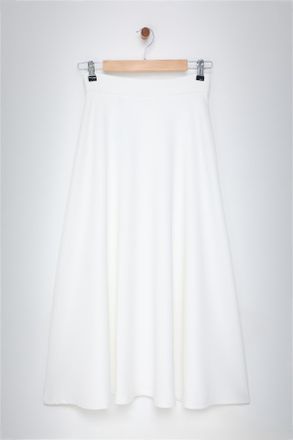 Trendyol Modest Dames Ecru Effen Maxi Uitlopend rok A-lijn Modest Rokken