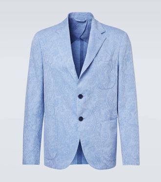Etro Woven cotton jersey blazer