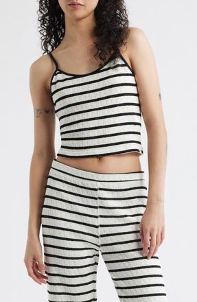 Rip Curl Bobby Stripe Cotton Blend Camisole in Black/White at Nordstrom, Size Xx-Small