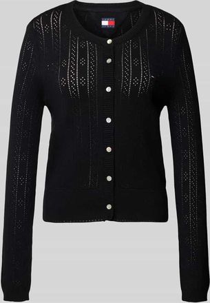 Tommy Jeans Slim Fit Cardigan aus Pointelle in Black, Größe XS