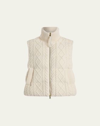 Varley Irina Cable-Knit Puffer Vest