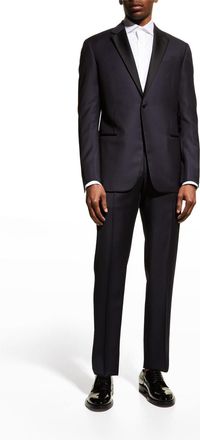 Emporio Armani Mens Contrast Notch Lapel Two-Piece Tuxedo Suit