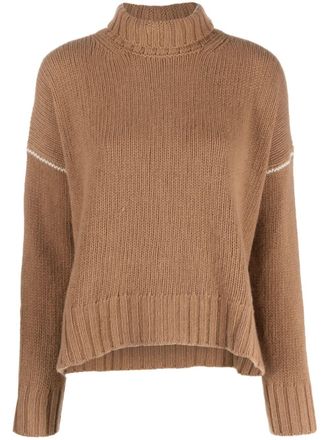 Woolrich contrasting-stitch knitted jumper - women - Virgin Wool - M - Neutrals