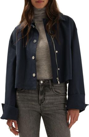 Favorite Daughter The Rue Cropped Trench in Navy at Nordstrom, Size X-Small